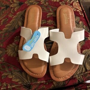 Women's Palms Sandals Slides White Size 9